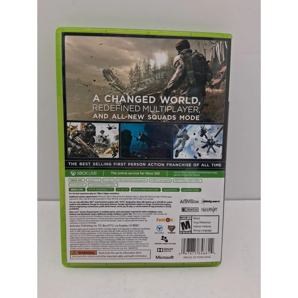 Call of Duty: Ghosts (Microsoft Xbox 360, 2013)
